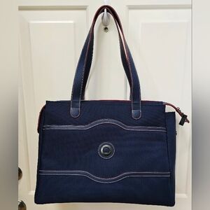 Delsey Paris Elegant Navy Blue Travel Tote Bag Multi Pockets-NWOT
